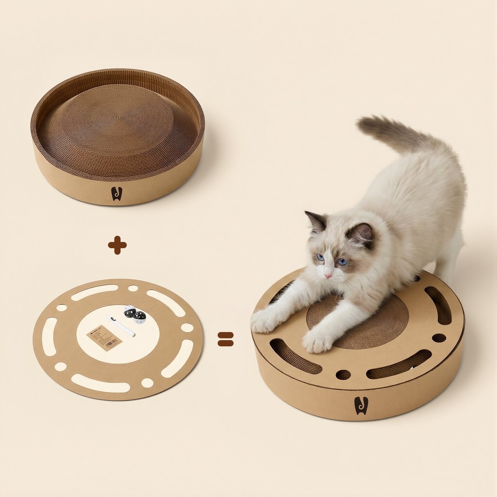 Dailypets Circular Cat Scratching Bed for Indoor Cats