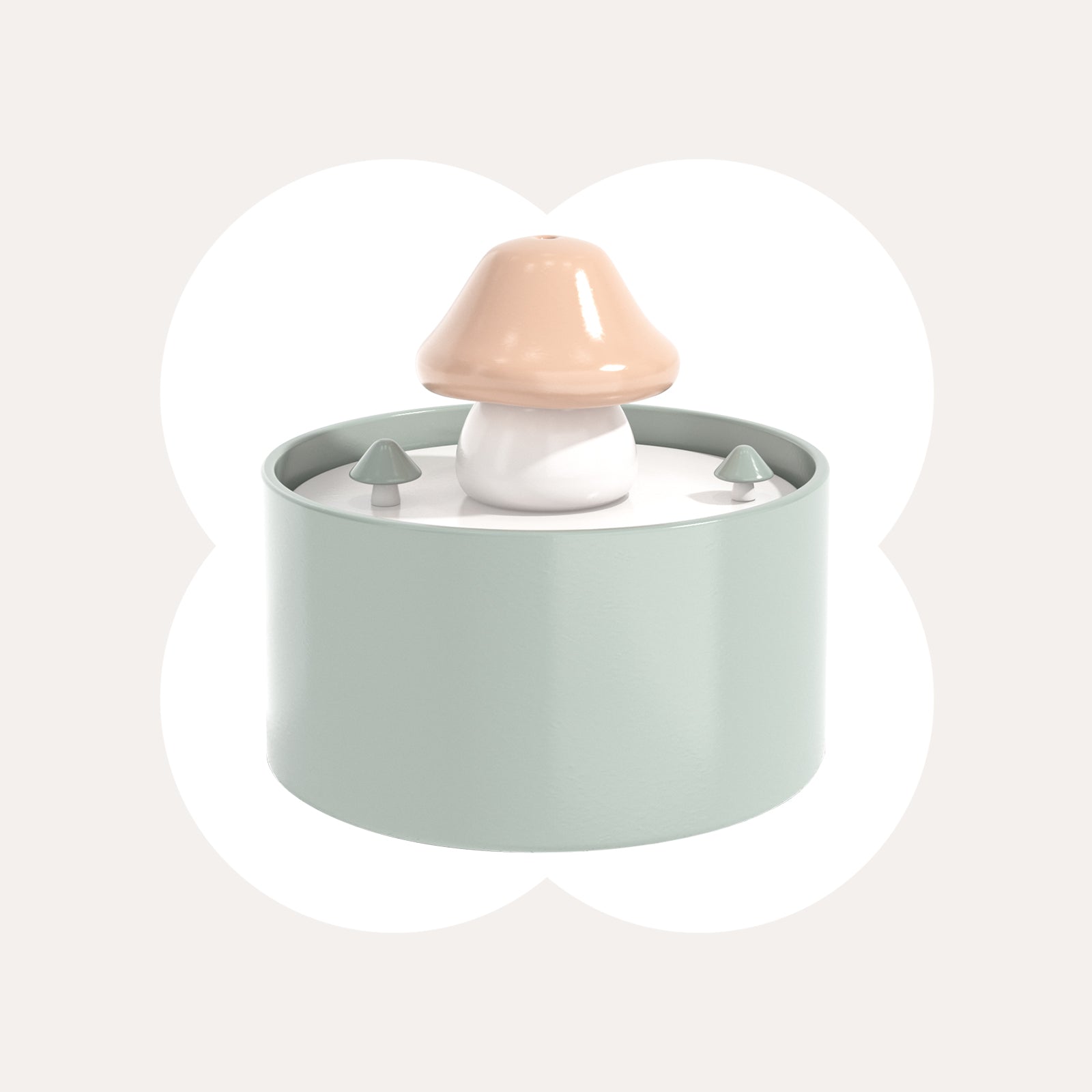 Dailypets Ceramic Cat Water Fountain with Mushroom Design and 61oz Capacity