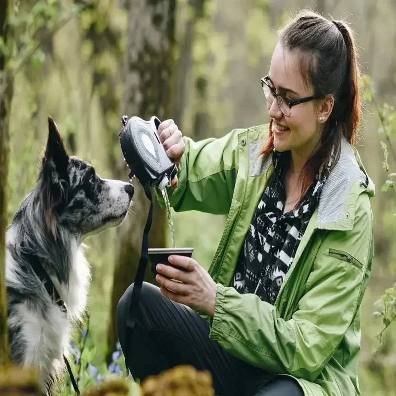 Dailypets 4-in-1 Dog Leash with Water Bottle, Bowl, and Waste Bag Dispenser