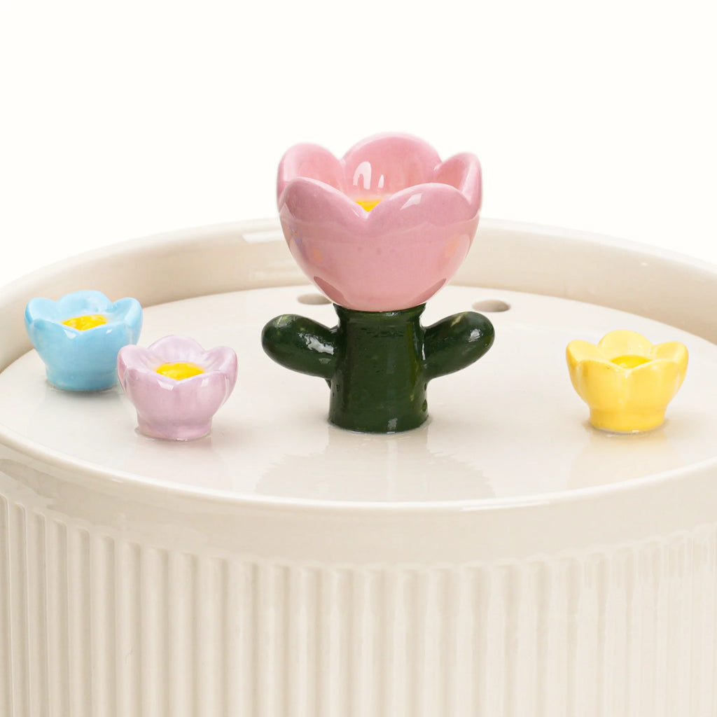 Dailypets Tulip Garden Ceramic Cat Water Fountain 42oz