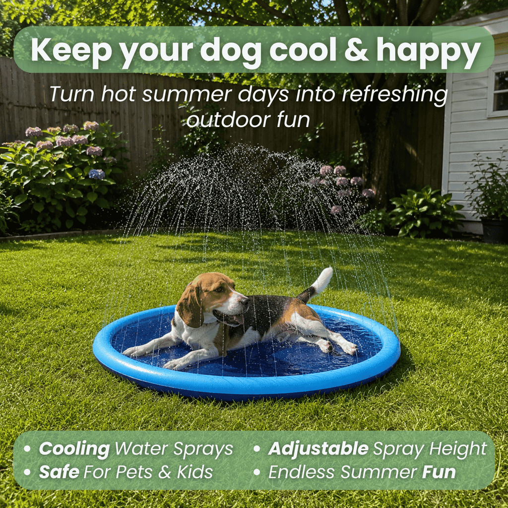 Dailypets Dog Splash Pad – Outdoor Sprinkler Mat for Summer Water Fun