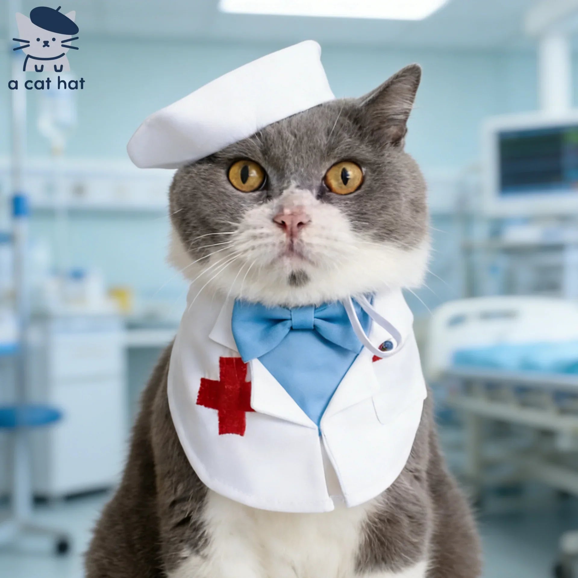 Dailypets Medical-Themed Cat Costume Set for Parties and Special Occasions