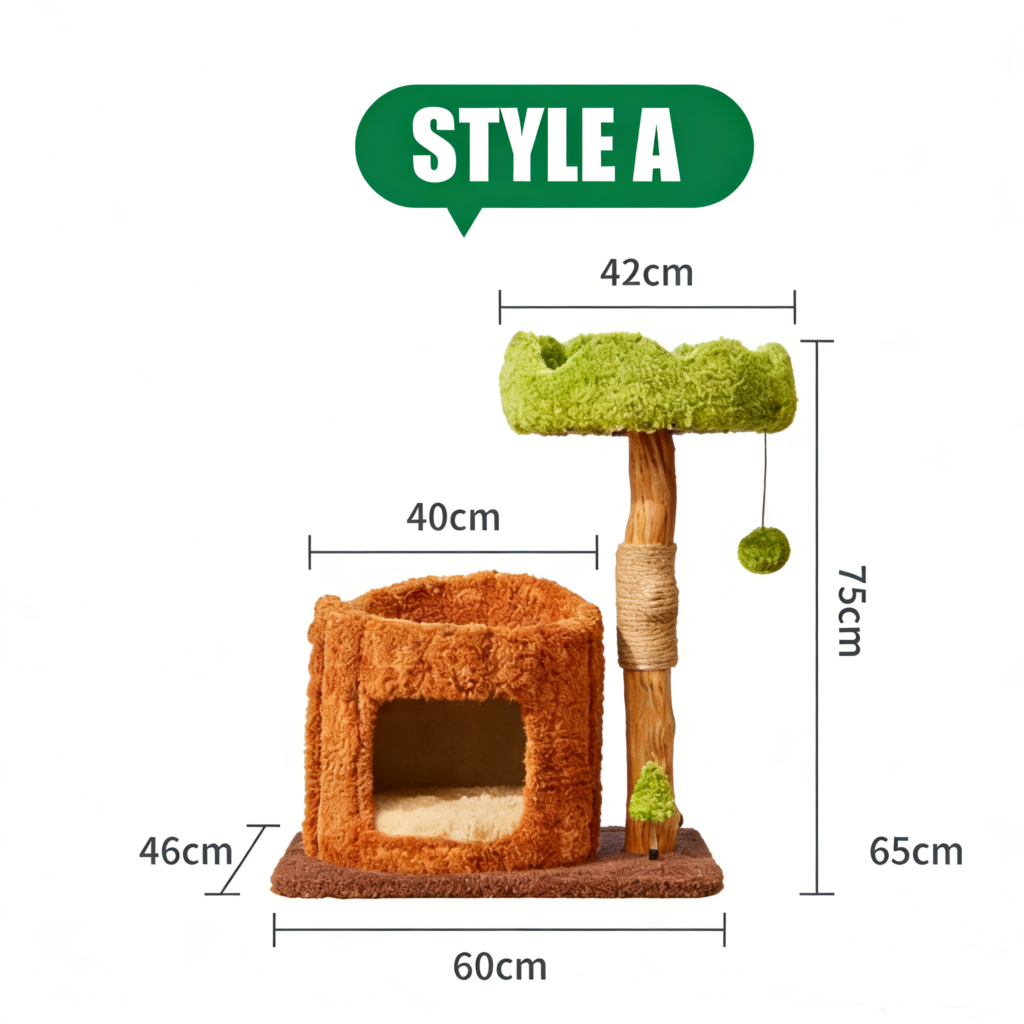 Dailypets Multi-Level Cat Tree with Enclosed Tree Houses for Large and Multiple Cats
