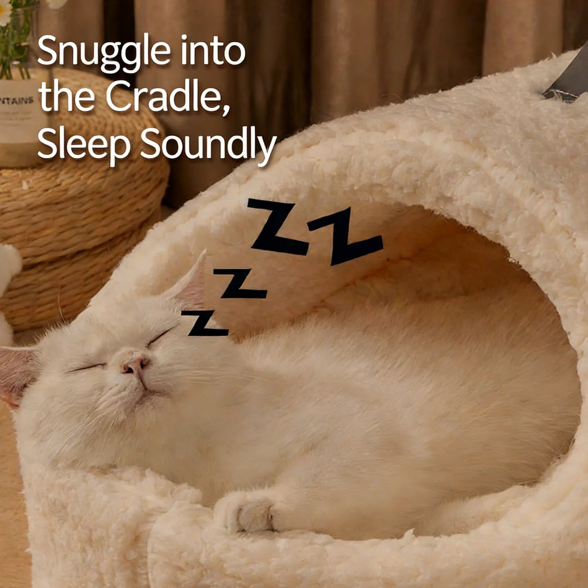 Dailypets Cloud Fleece Cat Bed with Cozy Slipper-Inspired Design for Warm Indoor Comfort