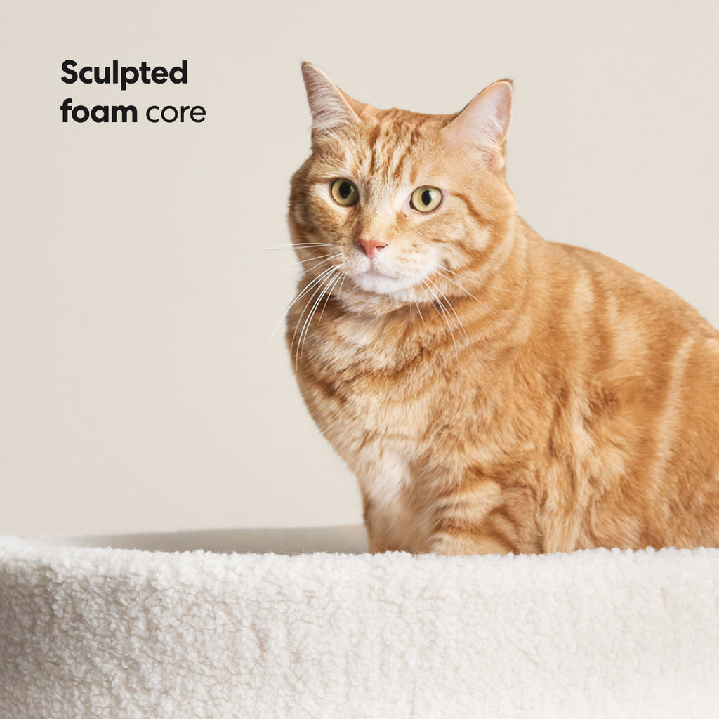 Dailypets Soft Cat Nest Bed – Faux Shearling Round Cushion