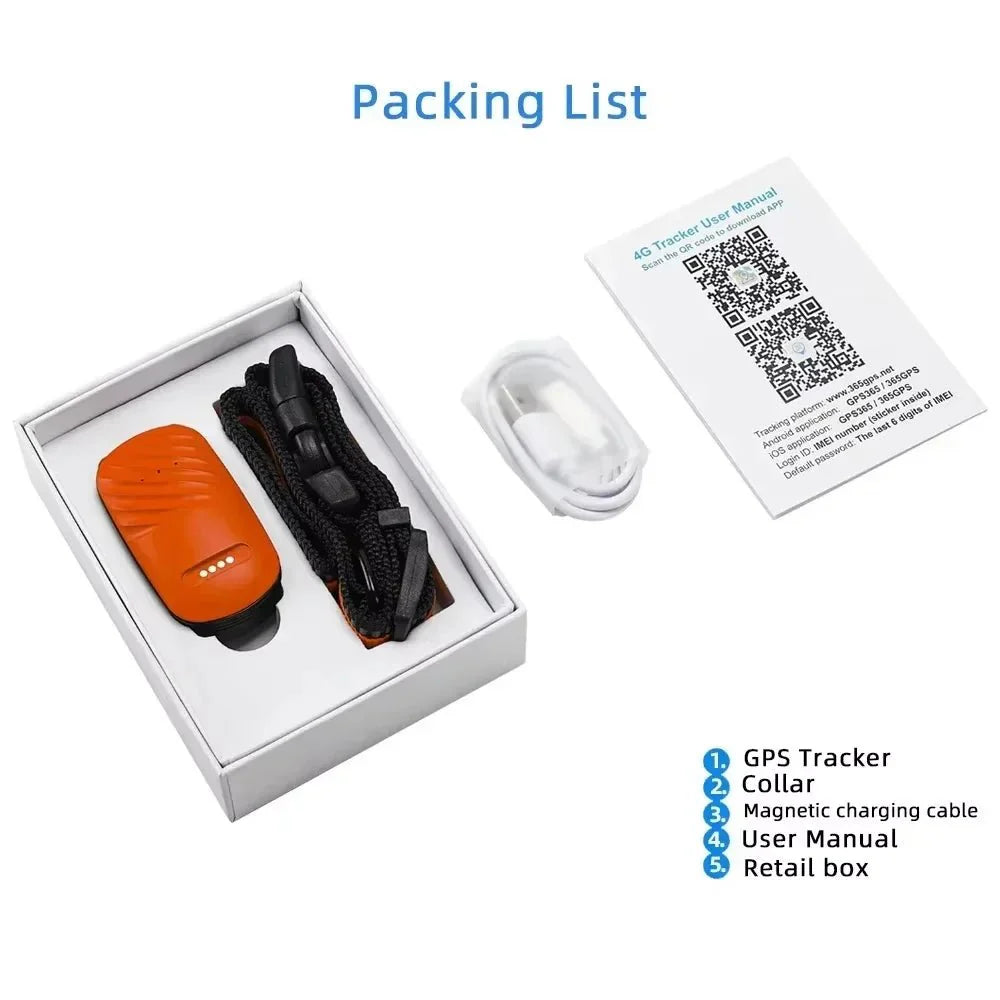 Dailypets 4G GPS Pet Tracker with Two-Way Audio and Worldwide Real-Time Tracking