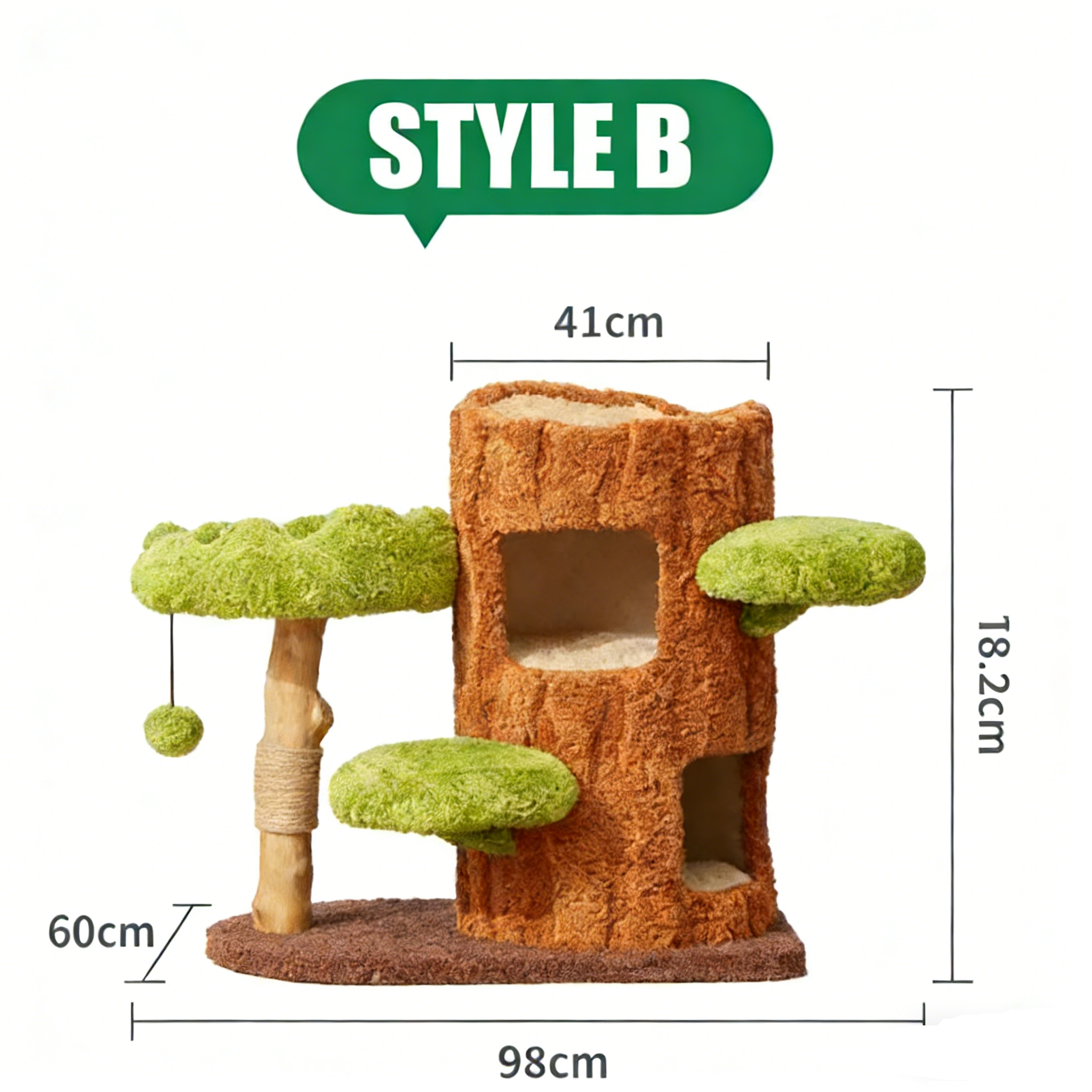 Dailypets Multi-Level Cat Tree with Enclosed Tree Houses for Large and Multiple Cats