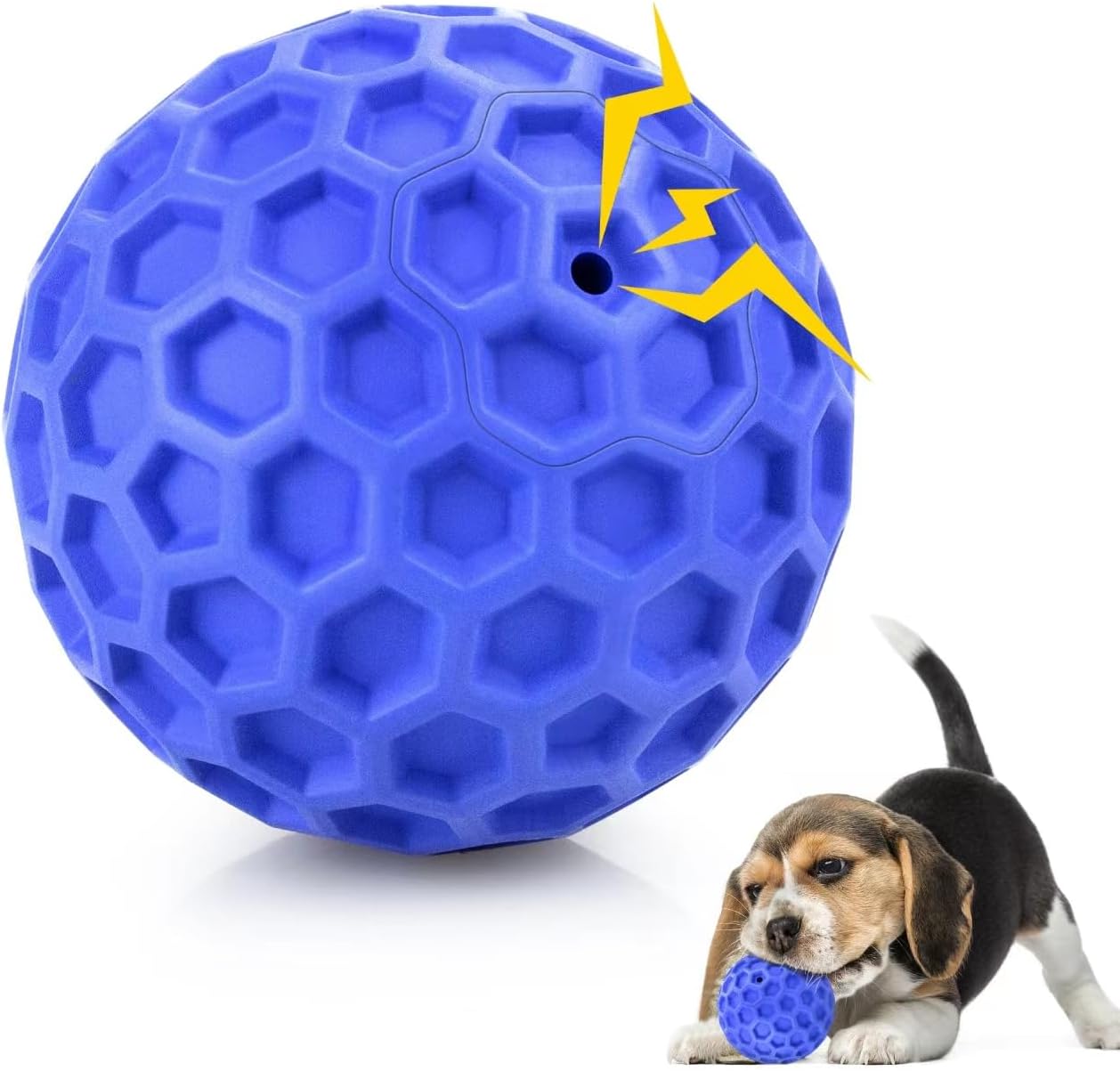 Dailypets Squeaky Dog Chew Ball with Treat Dispensing Texture for Large Breed Dogs