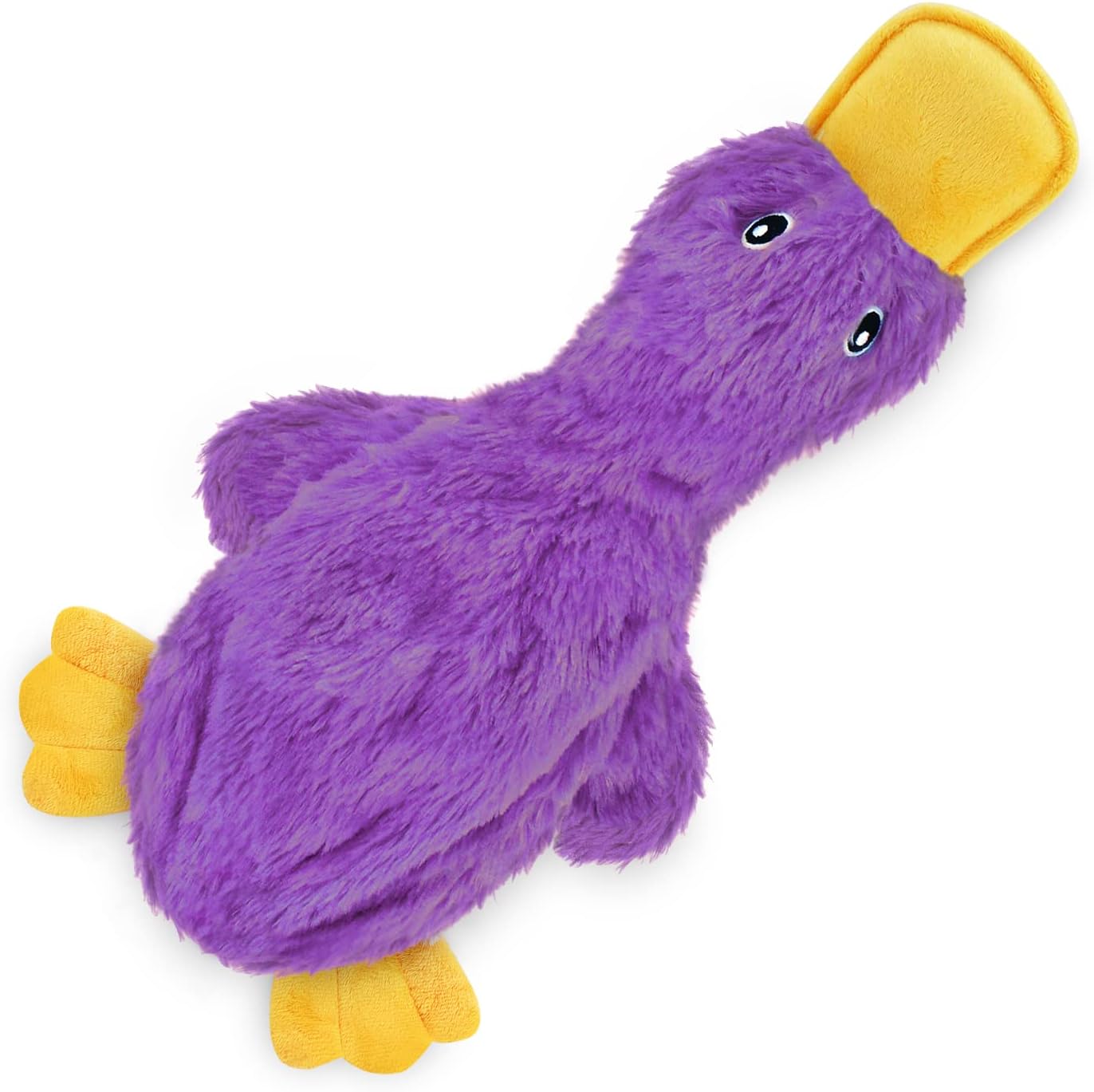 Dailypets Stuffless Wild Duck Plush Dog Toy with Dual Squeakers for Interactive Play