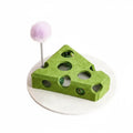 Dailypets Felt Cat Puzzle Toy with Cheese Design for Indoor Hunting & Enrichment
