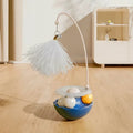 Dailypets Multi-Activity Wobble Cat Toy with Feather Teaser & Rolling Ball Track