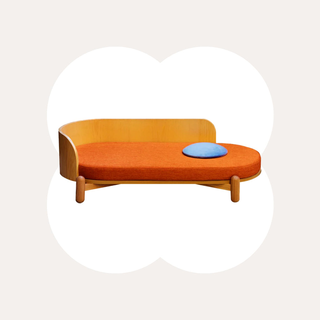 Dailypets Elevated Cat Sofa with Curved Wooden Backrest