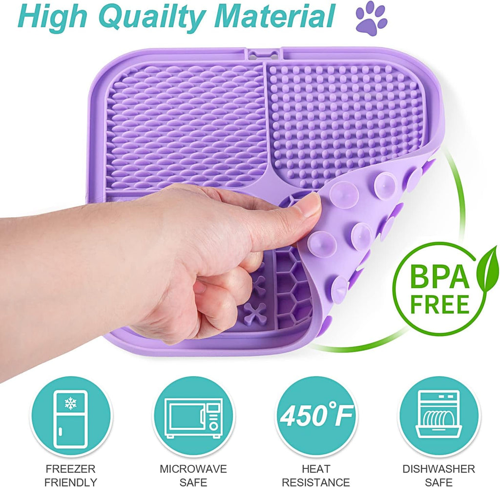 Dailypets Slow Feeder Lick Mat for Dogs and Cats with 77 Suction Cups Set
