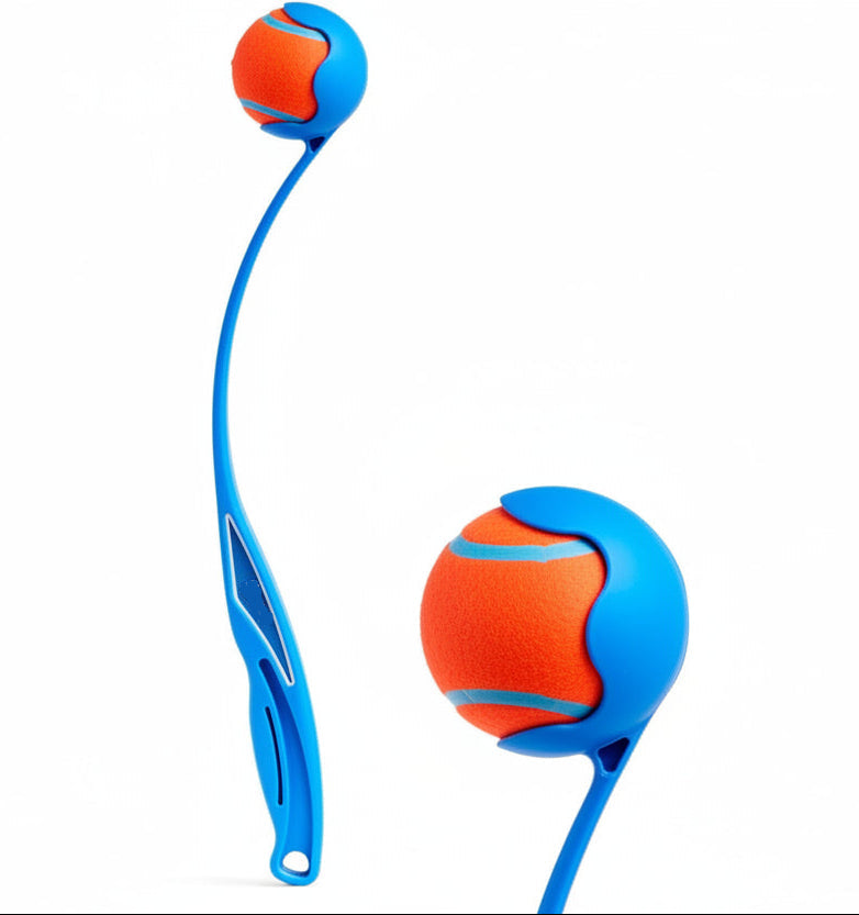 Dailypets Interactive Dog Ball Launcher with 12 Inch Handle and Medium Fetch Ball