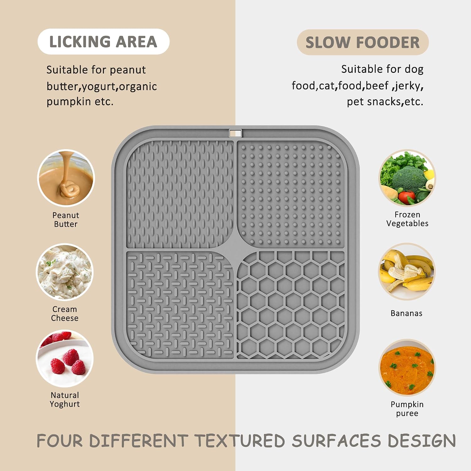 Dailypets Silicone Pet Lick Mat Set of 2 with Suction Cups Slow Feeder Design