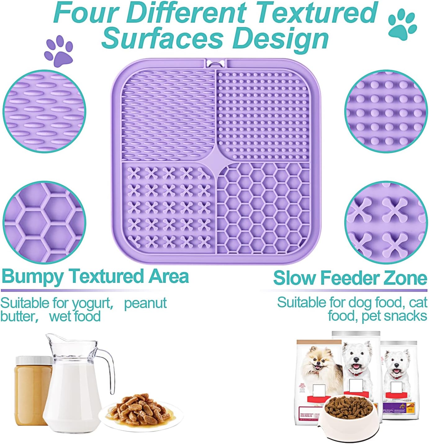 Dailypets Slow Feeder Lick Mat for Dogs and Cats with 77 Suction Cups Set