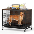 Dailypets 38.6-Inch Wooden Dog Crate End Table with Pull-Out Tray