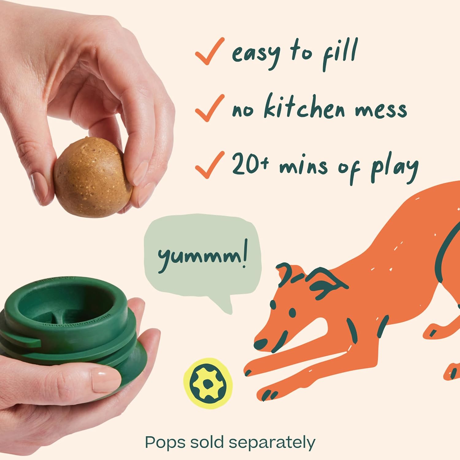 Dailypets Natural Rubber Treat Dispensing Toy for Medium and Large Dogs Interactive Play