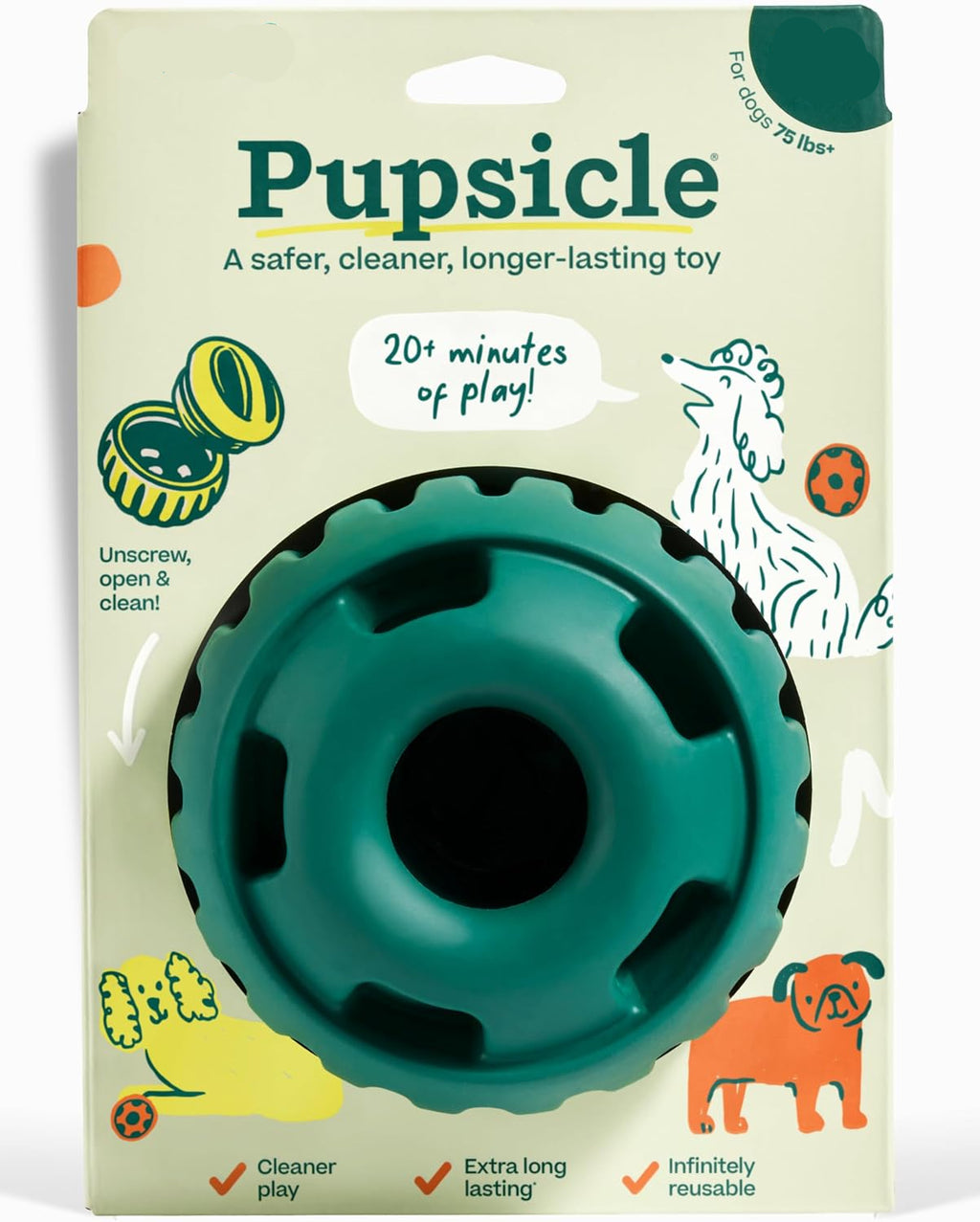 Dailypets Natural Rubber Treat Dispensing Toy for Medium and Large Dogs Interactive Play