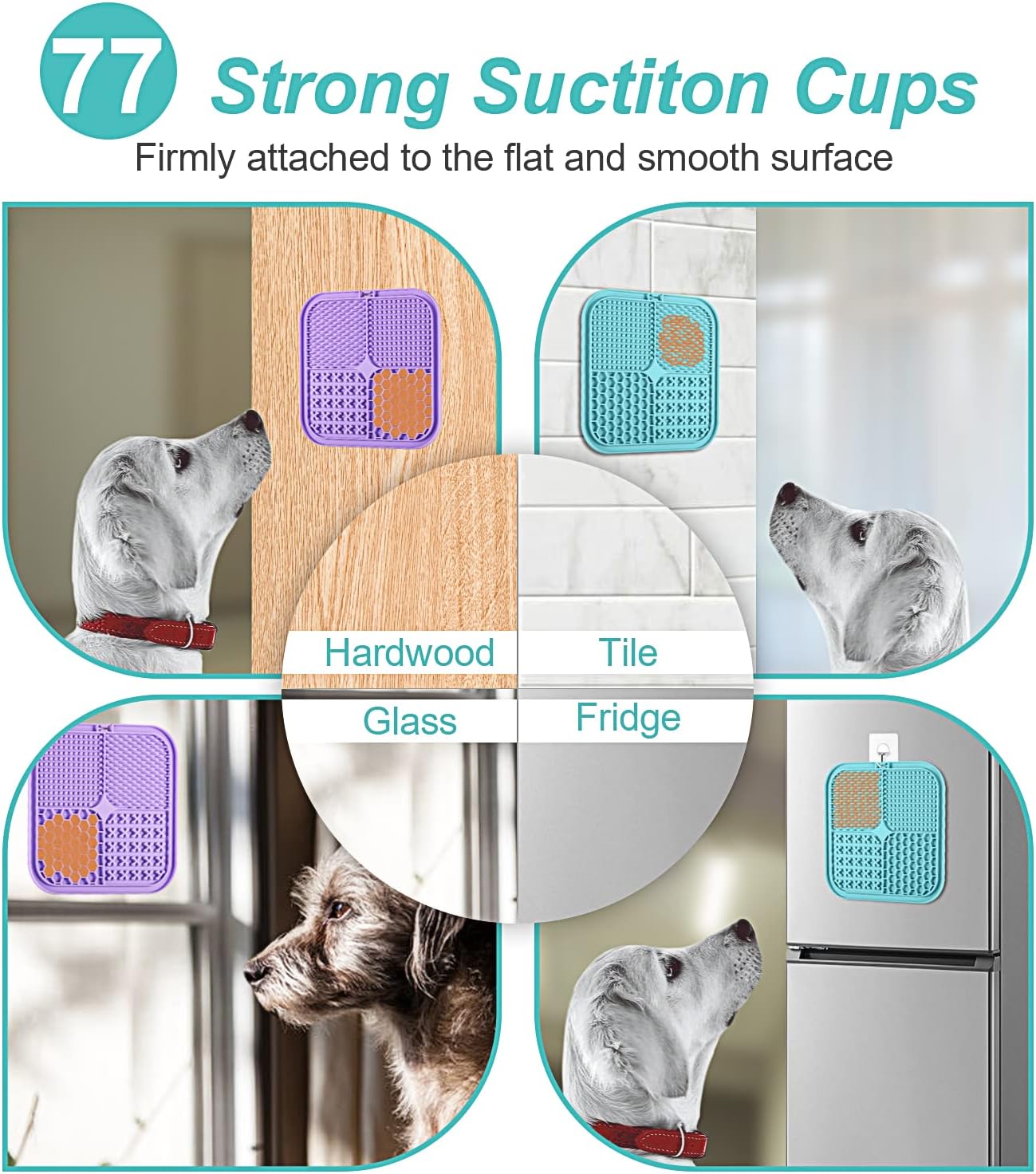Dailypets Slow Feeder Lick Mat for Dogs and Cats with 77 Suction Cups Set