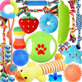 Dailypets Complete Puppy Toy Bundle with Rope Toys Squeaky Plush Toys and Ball Set