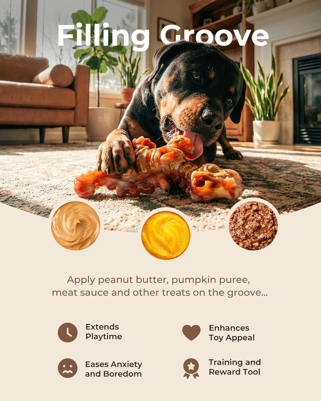 Dailypets Dinosaur Dog Chew Toy Set with Bacon Flavor for Strong Chewers 2 Pack