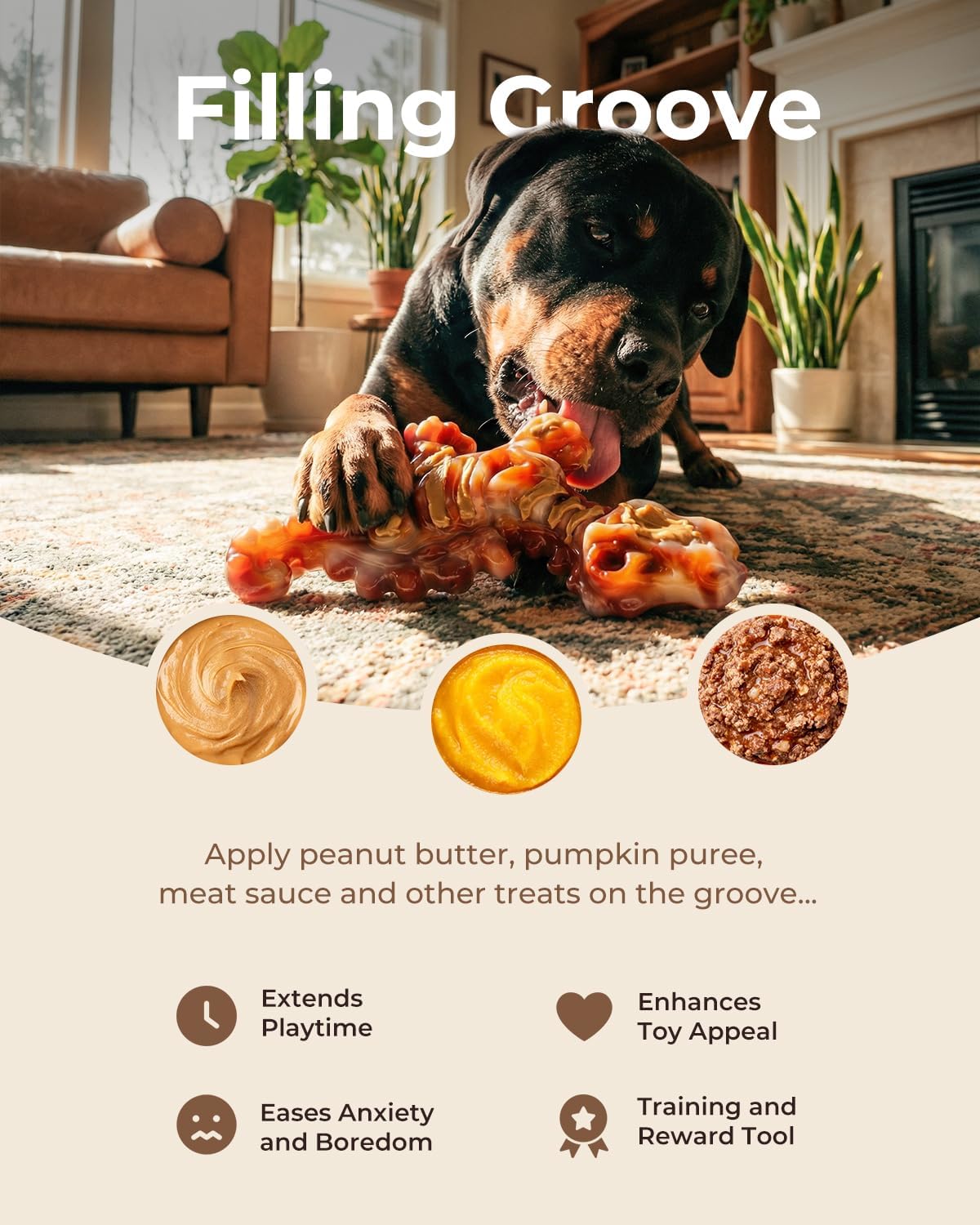 Dailypets Dinosaur Dog Chew Toy Set with Bacon Flavor for Strong Chewers 2 Pack
