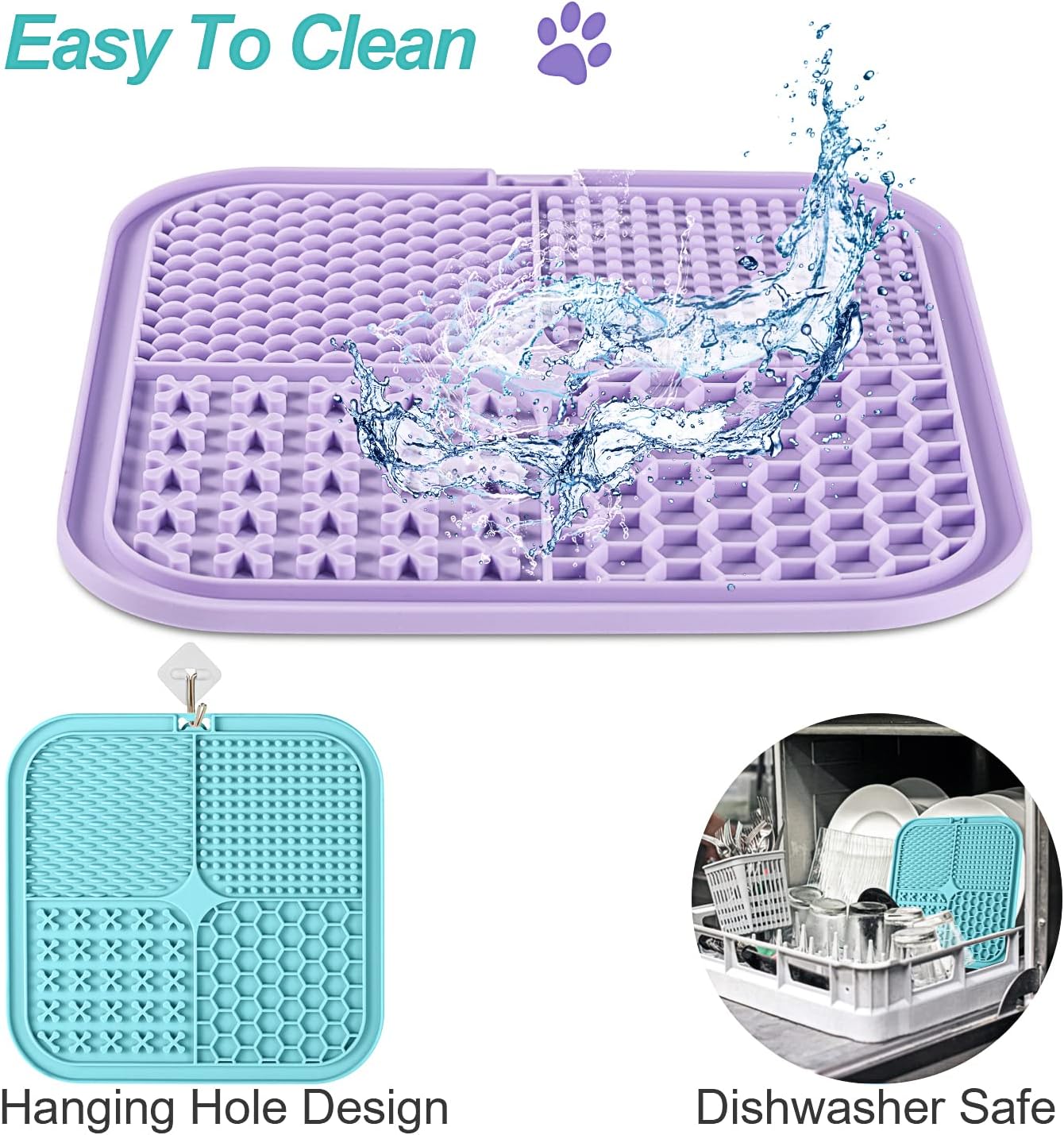 Dailypets Slow Feeder Lick Mat for Dogs and Cats with 77 Suction Cups Set