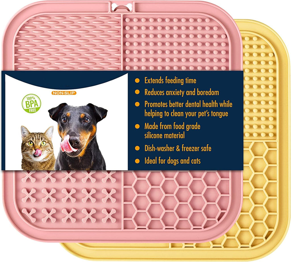 Dailypets Slow Feeder Lick Mat for Dogs and Cats with 77 Suction Cups Set