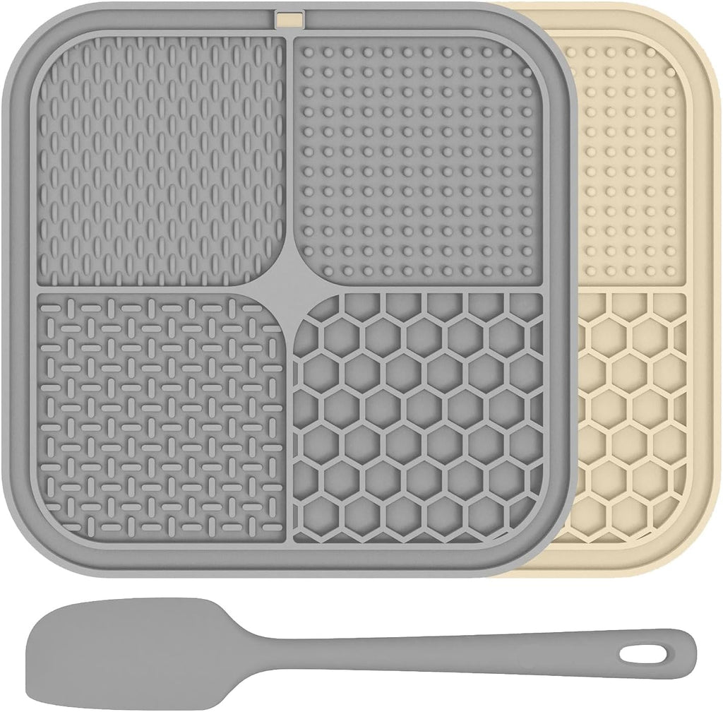 Dailypets Silicone Pet Lick Mat Set of 2 with Suction Cups Slow Feeder Design