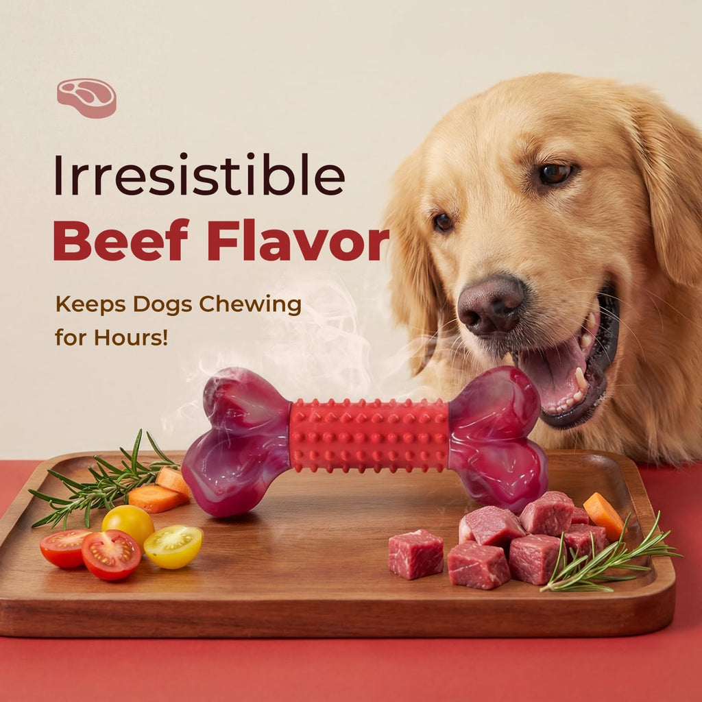 Dailypets Beef Flavored Dog Chew Toy for Medium and Large Dogs with Dual Materials
