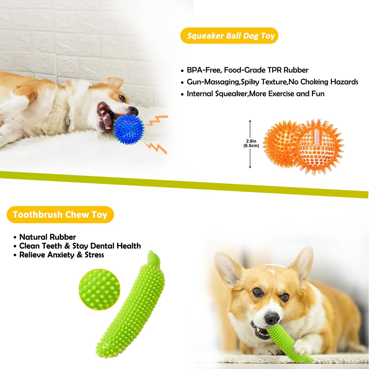 Dailypets Complete Puppy Toy Bundle with Rope Toys Squeaky Plush Toys and Ball Set