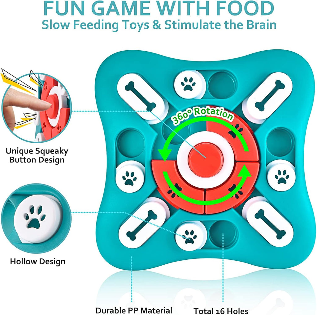 Dailypets Interactive Pet Puzzle Feeder with Treat Dispenser for Dogs and Cats IQ Play