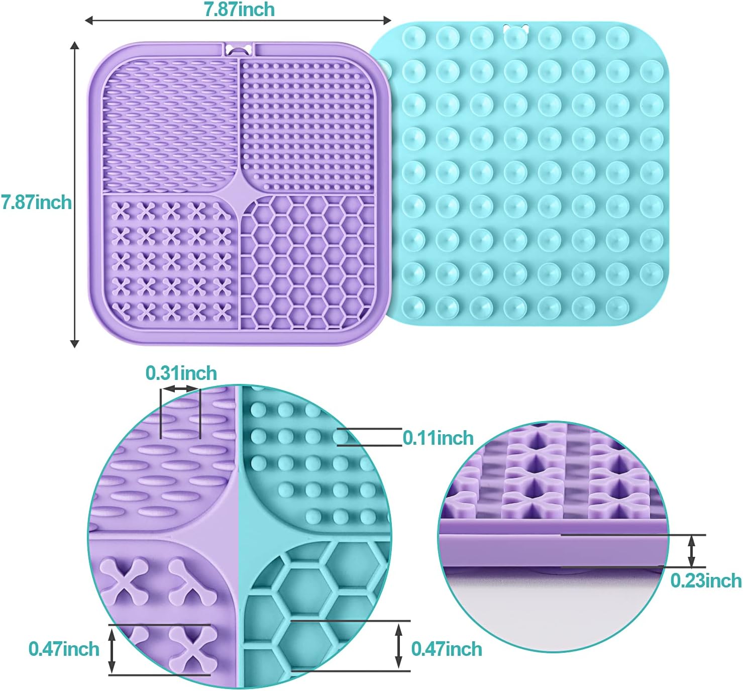 Dailypets Slow Feeder Lick Mat for Dogs and Cats with 77 Suction Cups Set