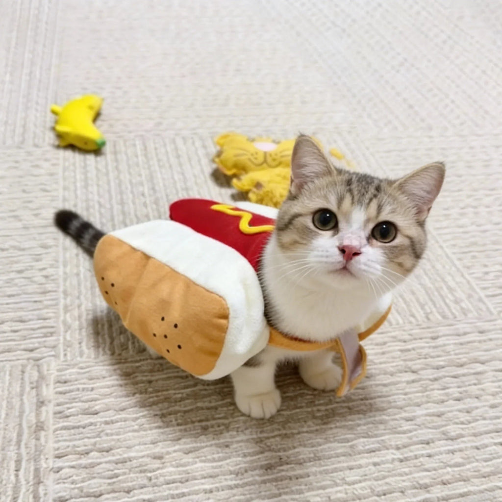 Dailypets Cute Hot Dog Cat Outfit for Photos, Parties and Everyday Fun
