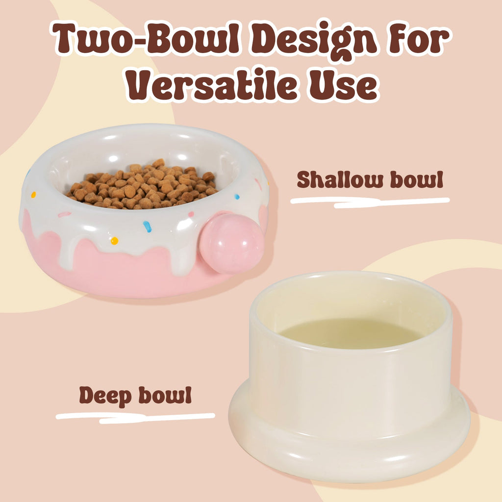 Dailypets Donut Style Ceramic Cat Water Fountain 42oz with Automatic Filtration