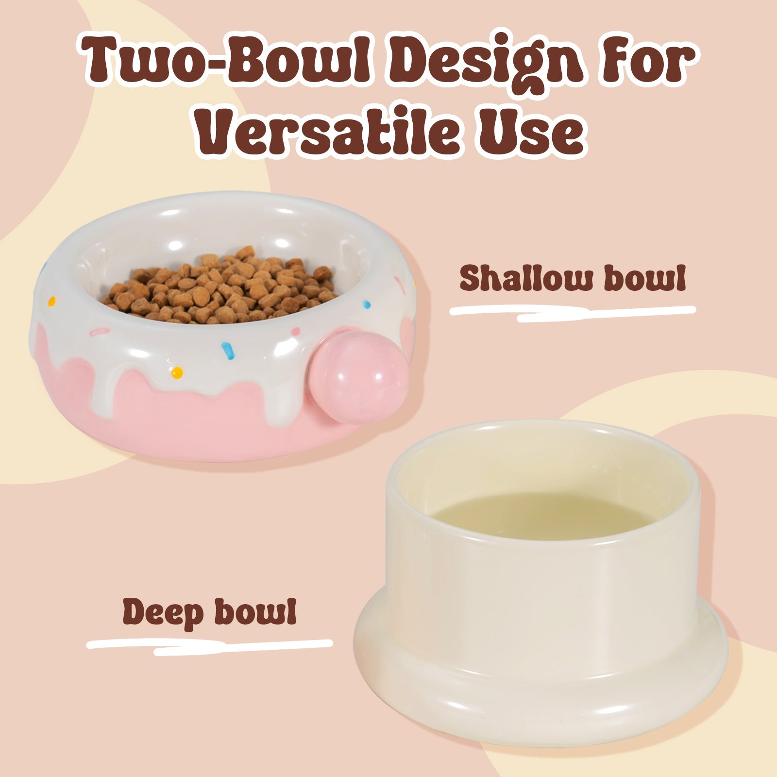 Dailypets Donut Style Ceramic Cat Water Fountain 42oz with Automatic Filtration