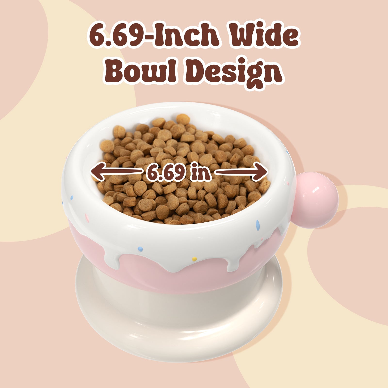 Dailypets Cute Ceramic Cat Bowl Set for Daily Meals