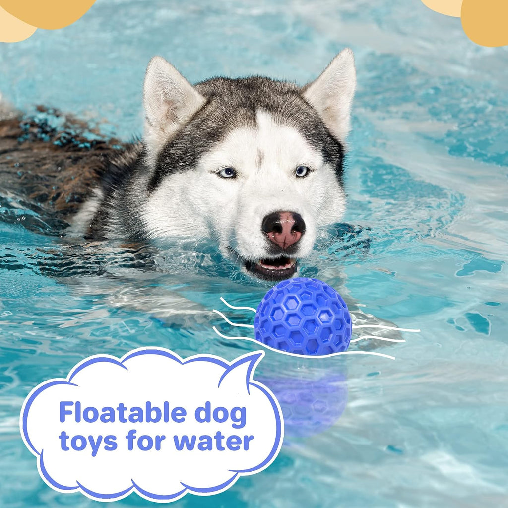 Dailypets Squeaky Dog Chew Ball with Treat Dispensing Texture for Large Breed Dogs