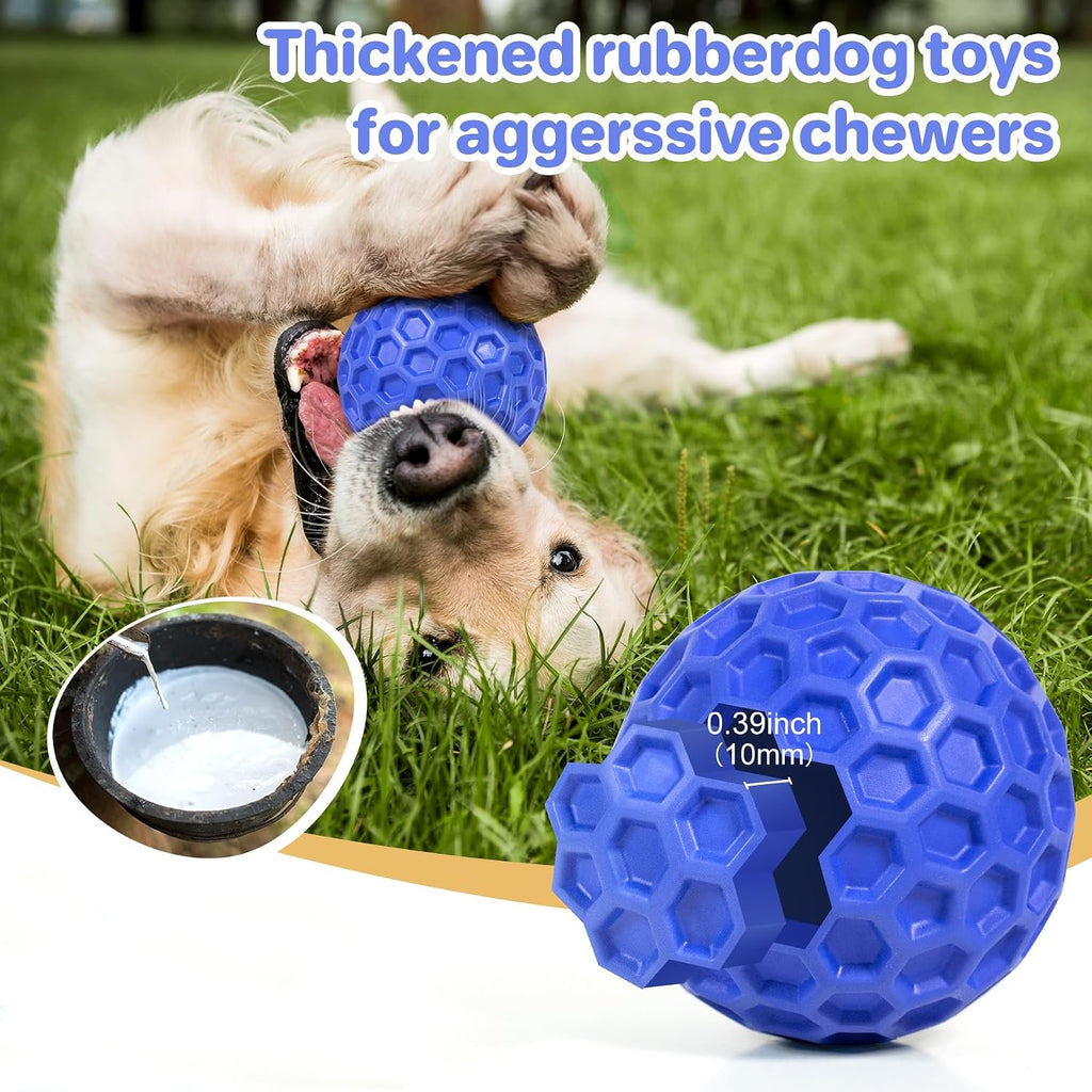 Dailypets Squeaky Dog Chew Ball with Treat Dispensing Texture for Large Breed Dogs