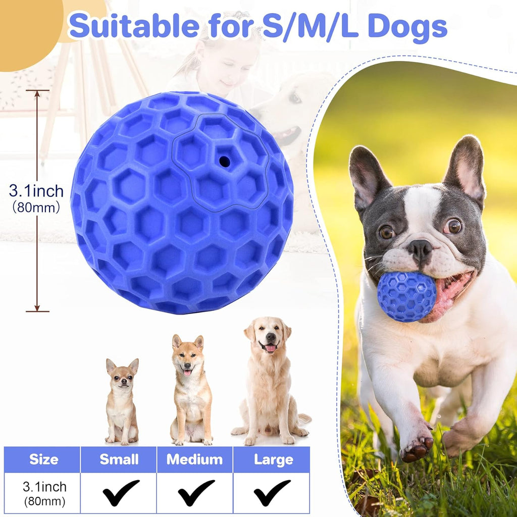 Dailypets Squeaky Dog Chew Ball with Treat Dispensing Texture for Large Breed Dogs