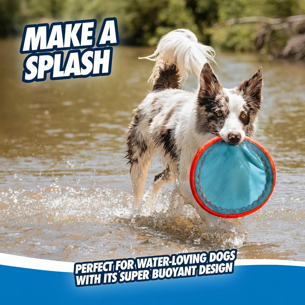 Dailypets Floating Dog Flying Disc with Soft Rubber Edge for Medium and Large Dogs
