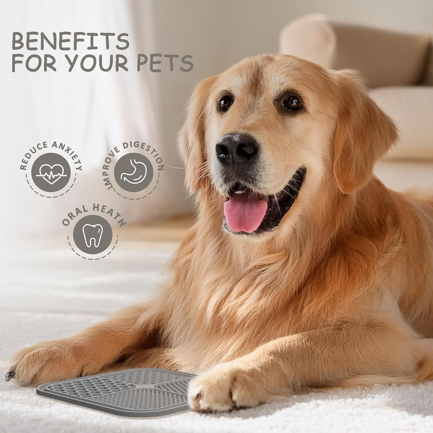 Dailypets Silicone Pet Lick Mat Set of 2 with Suction Cups Slow Feeder Design