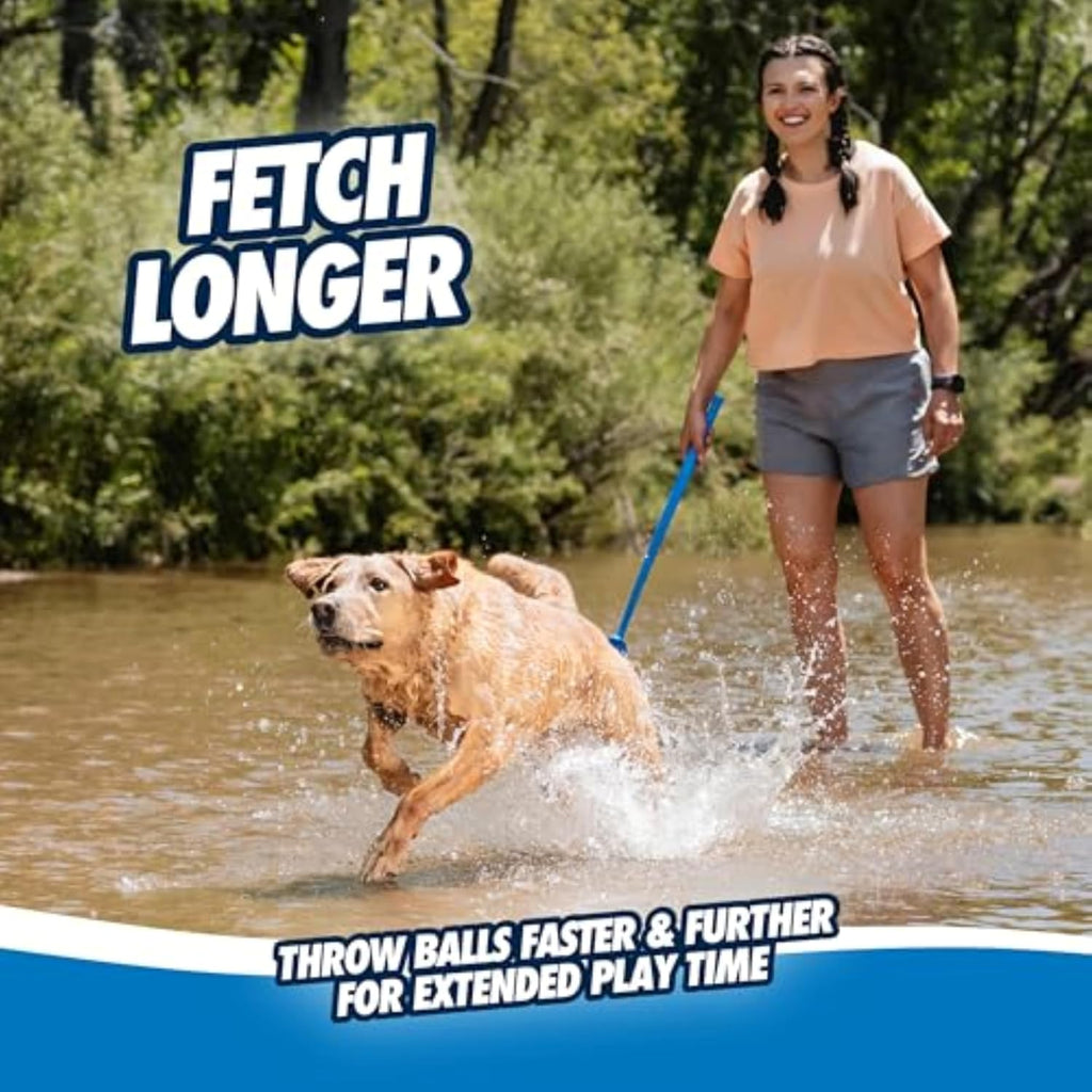 Dailypets Interactive Dog Ball Launcher with 12 Inch Handle and Medium Fetch Ball