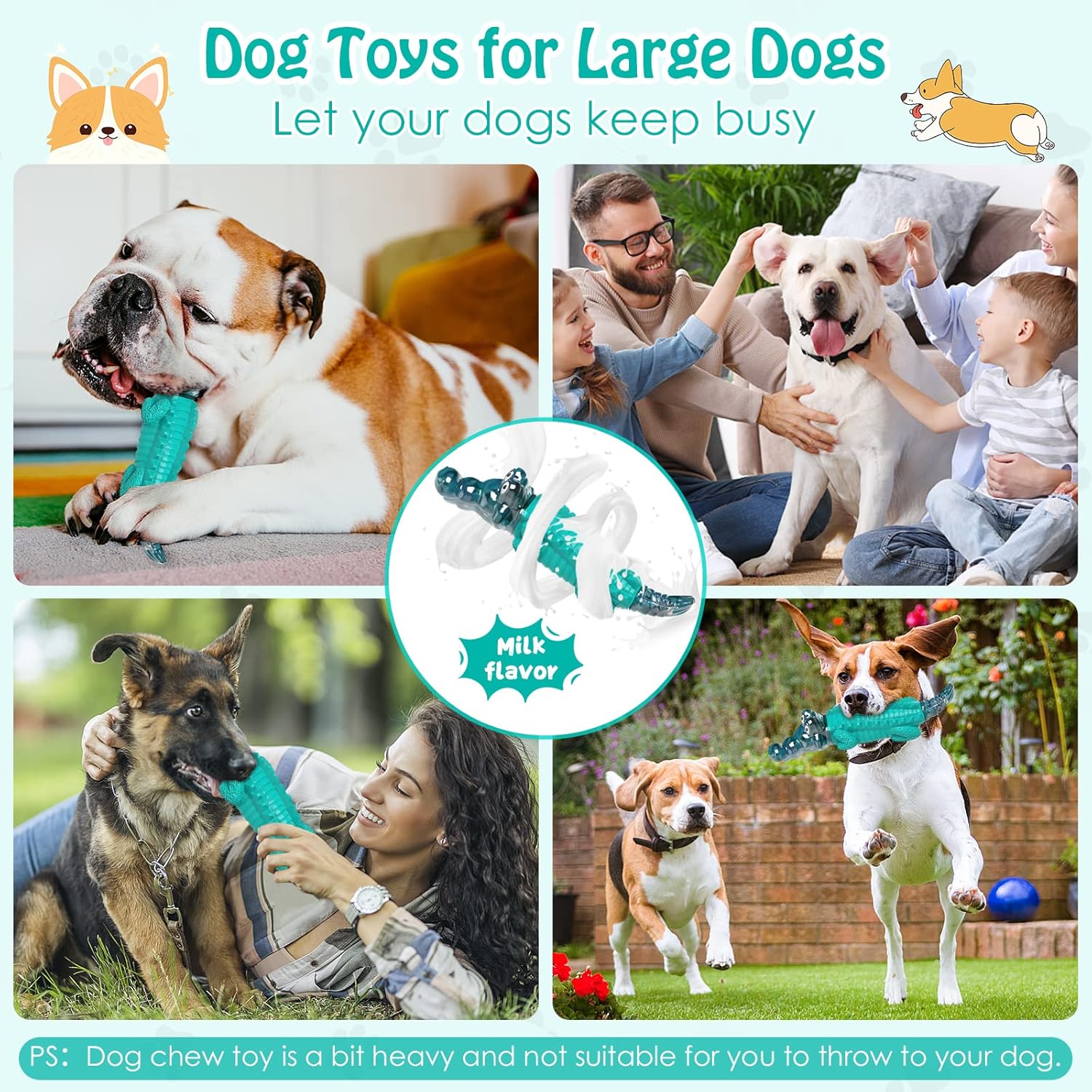Dailypets Tough Alligator Dog Chew Toy for Strong Chewers with Durable Nylon Rubber