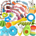 Dailypets 25 Piece Puppy Toy Set with Rope Toys Plush Toys Treat Ball and Rubber Chews