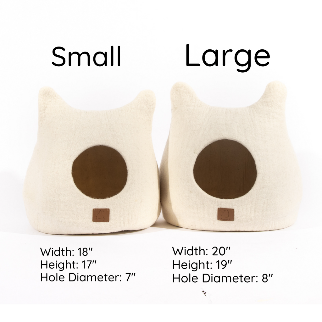 Dailypets Enclosed Felted Wool Cat Cave Bed