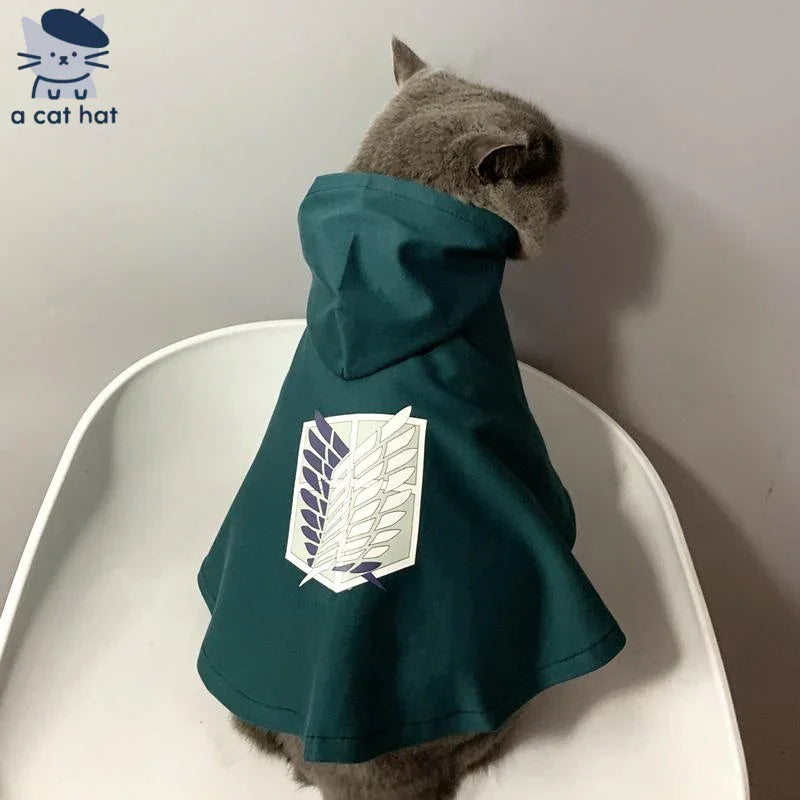 Dailypets Anime-Inspired Cat Cape with Wing Emblem for Cosplay and Photos