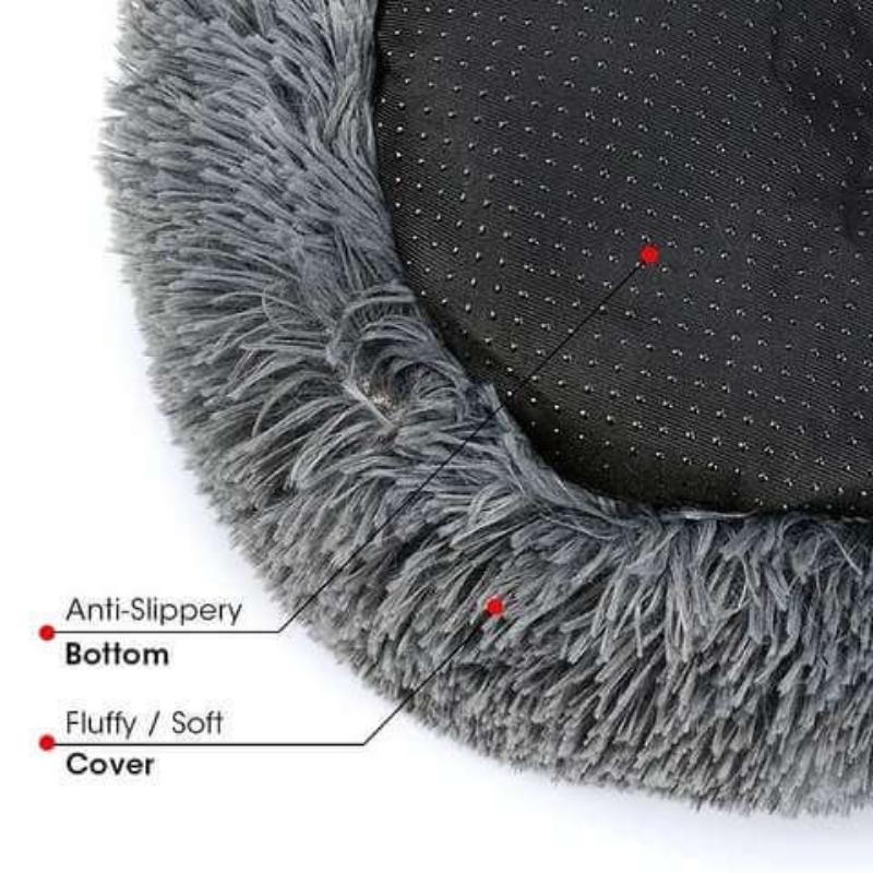 Dailypets Anxiety Relieving Dog Bed, Fluffy Donut Bed with Anti-Slip Bottom