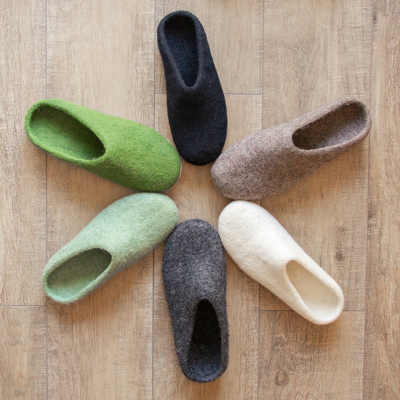 Dailypets Felted Wool Slippers, Cozy Indoor Shoes with Non-Slip Sole